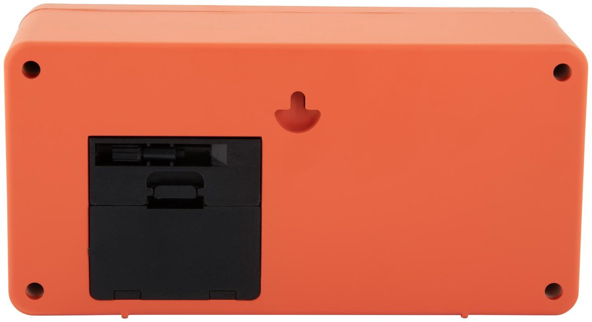 Wandklok Retro Boxed Flip - Helderoranje
