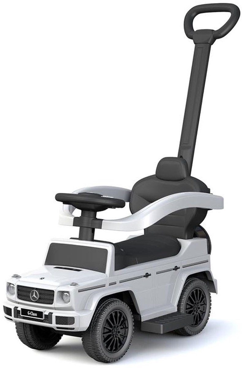 Baby Mix - Loopauto - Mercedes Benz G-Klasse wit kunststof met opbergruimte - kinderauto - step - speelgoed - peuterauto - rijvaardigheden - motoriek