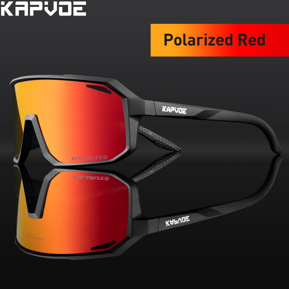 Kapvoe® Sport Zonnebril - Sportbril - Wielren Bril - Gepolariseerde Fietsbril Heren - UV Bescherming - Mountainbike - Wielrennen
