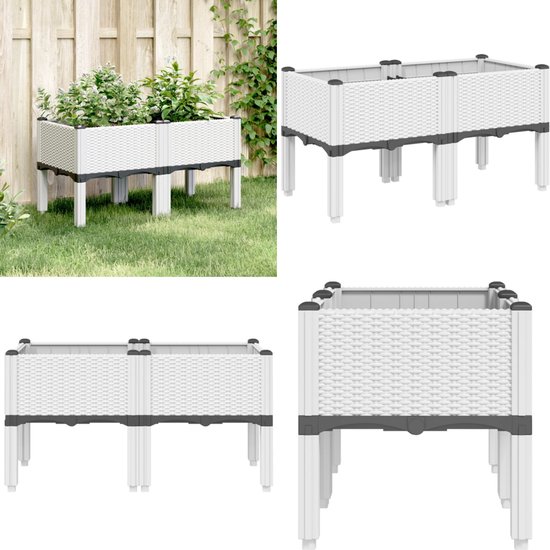 Vidaxl -verhoogde Plantenbak -grijs -240 X 45 X 25 Cm -hout
