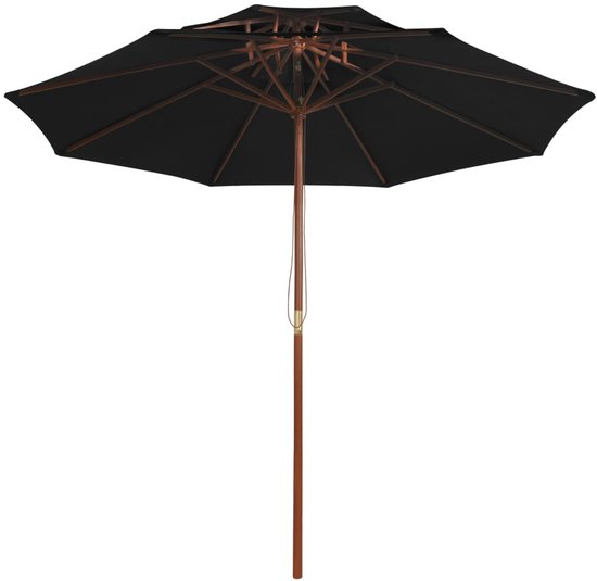 Daranor Parasol met houten paal 198x198x231 cm antracietkleurig