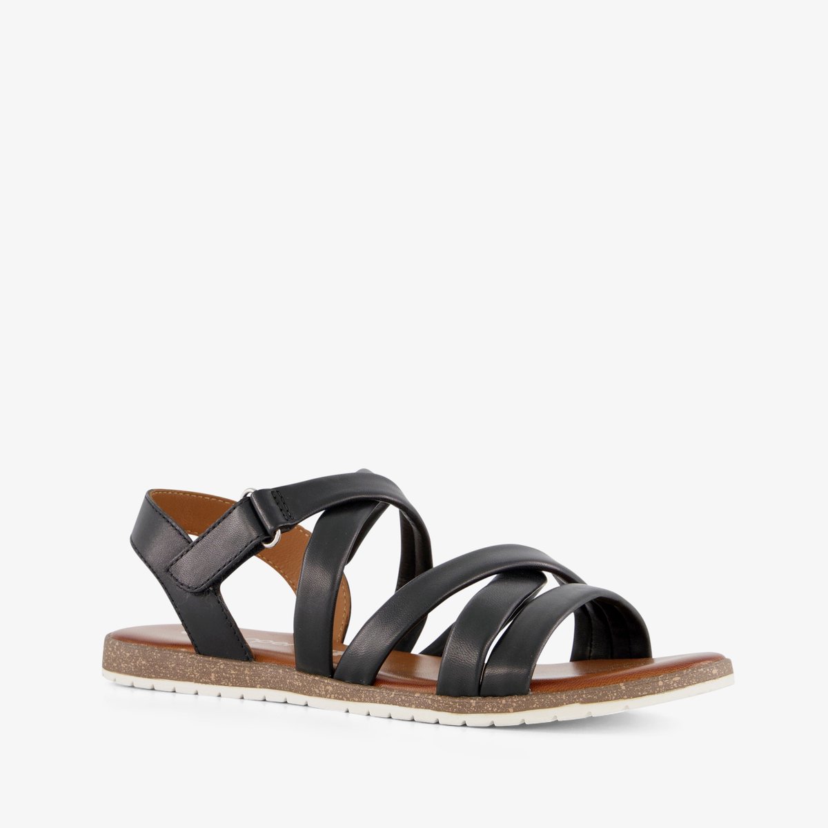 Harper leren dames sandalen zwart - Maat 39