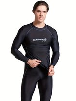 Livano Wetsuit Heren - Swimsuit - Shorty - Surfpak - Duikpak - Lange Mouw - Zwemsuit - Zwart - XXL