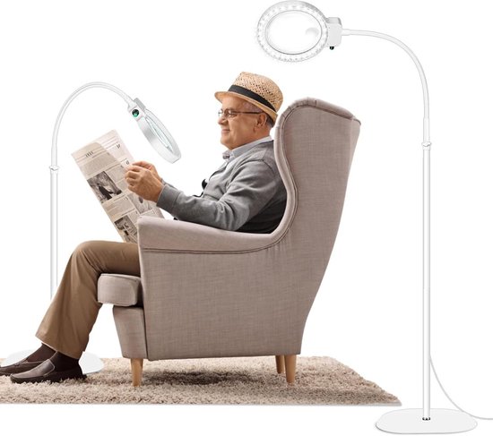 4x vergrootglas met standaard 10 x 6 inch groot vergrootglas voor volledige pagina Flexibele handsfree desktopvergrootglas voor het lezen van senioren  1420