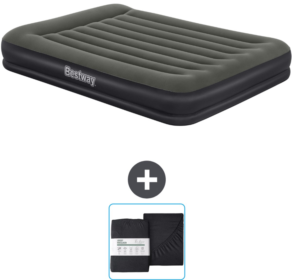 Bestway luchtbed - 2-Persoons - 152 x 203 x 36 cm - Groen - Inclusief en Hoeslaken