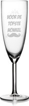 Champagneglas met tekst - Voor de tofste nonkel