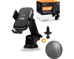 R2B Telefoonhouders Auto Zuignap met Draadloze Oplader + Dashboardpad - Raam/Dashboard/Ventilatie - Gsm Houder Auto - Autohouder - Telefoonhouder Auto - Mobiel Houder Auto - Telefoon Houder - Auto Telefoonhouder - Phone Holder Car