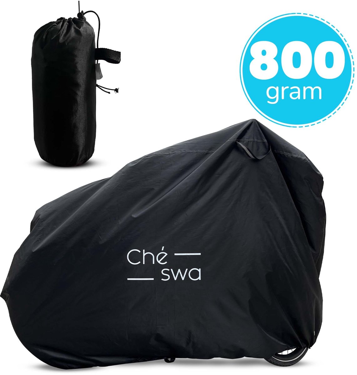 Chéswa® Premium Fietshoes Waterdicht – Voor 1-2 Fietsen of Scooter – Sterk Oxford 300D – Met Opbergzak & Slotgaten – Universeel - Fietshoes voor 2 fietsen