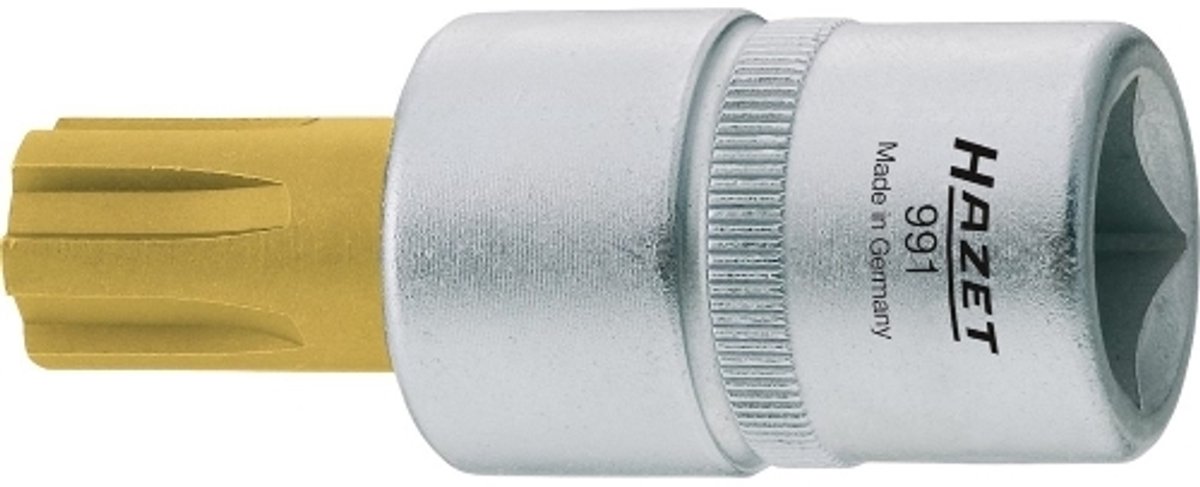 HAZET Dopsleutelbit 991-12 · 1/2 inch (12,5 mm) vierkant hol · Binnenspieprofiel Ribe-CV · SW M12