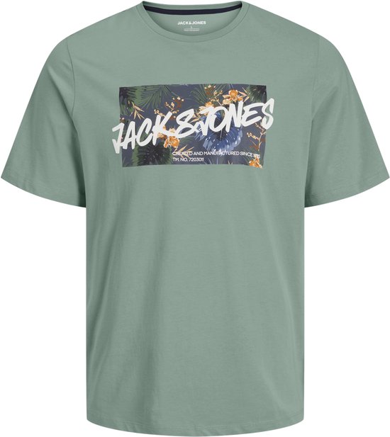 JACK&JONES JJHAWAII SHAPE TEE SS CREW NECK LN Heren T-shirt - Iceberg Green