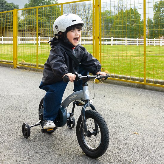 Qplay Miniby Luxe Kinderfiets 14 inch - 3 in 1 Loopfiets - Blauw — afbeelding 3