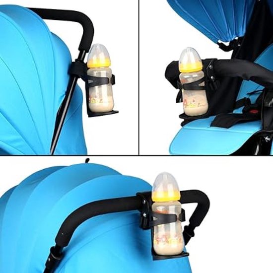 Bekerhouder kinderwagen- bekerhouder auto - bekerhouders - bekerhouder fiets- bekerdispenser- Bekerhouder - Bidonhouder fiets-Kinderwagen -Verstelbaar- Fleshouder-Fiets - Universele kinderwagen bekerhouder- Zwart — afbeelding 4
