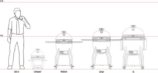 Grill Guru Kamado Barbecue Original Large ø47cm / ø18,5inch - Compleet - Grijs