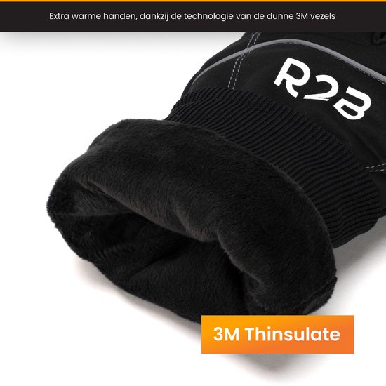 R2B Waterdichte Handschoenen Winter - Touchscreen Handschoenen - Maat XL - Handschoenen Heren - Handschoenen Dames - Skihandschoenen - Model Brussel