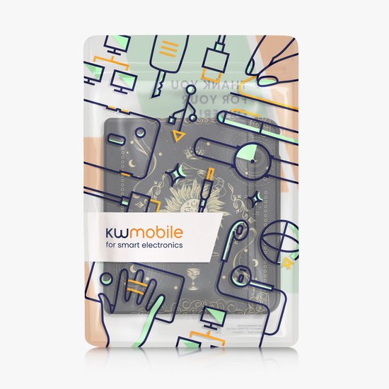 kwmobile e-reader hoesje geschikt voor Kobo Libra Colour hoes - E reader flip case met magnetische sluiting - Ereader cover - Tarotkaart design in donkerblauw / geel / zwart van kwmobile — afbeelding 4