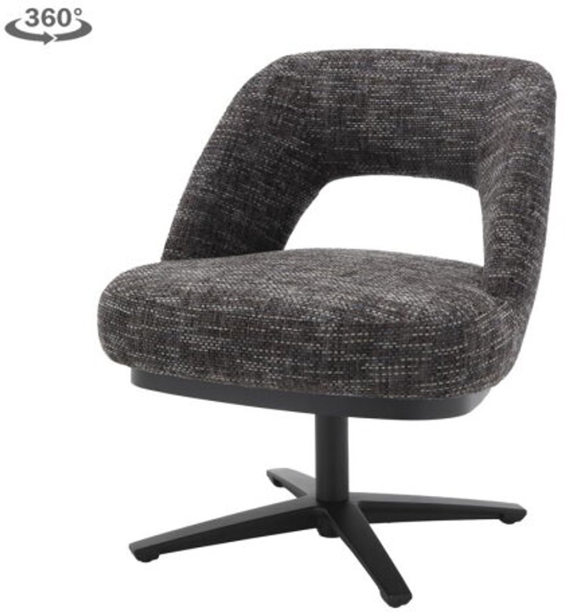 Tower Living Eetkamerstoel Caldes draaibaar Chenille - TED 17 blue-grey Donkergrijs