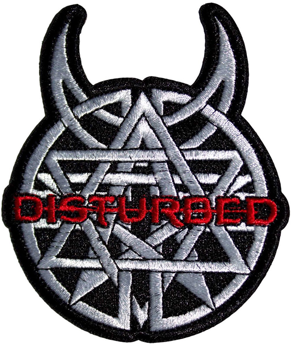 Disturbed - Logo Patch - Zwart/Wit