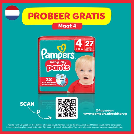 Pampers Baby-Dry Pants Maat 4 Megapack - 124 Stuks Luierbroekjes Voor 9 15 Kg Tot 12 Uur M 304834