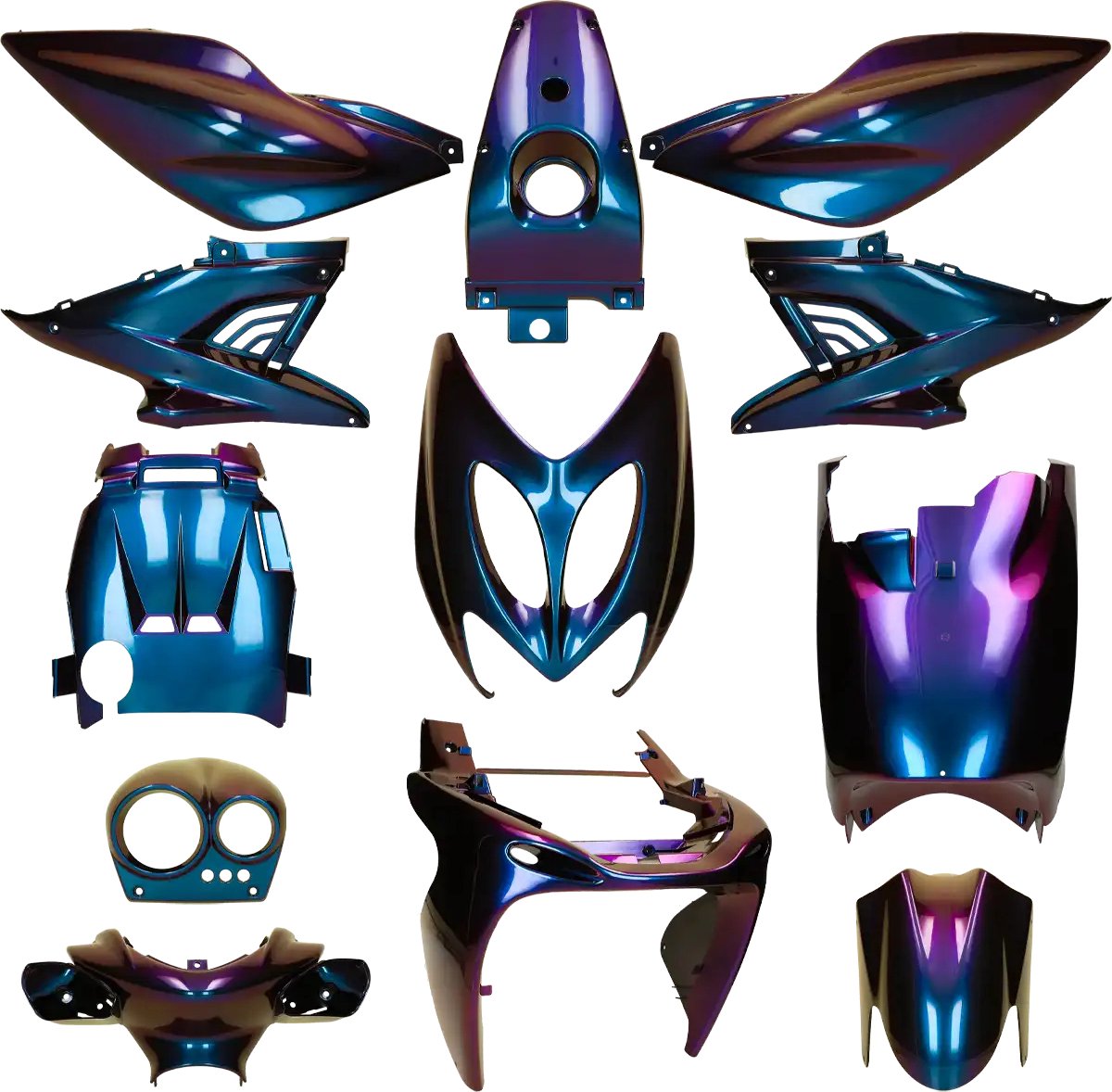 Mezoly Kappenset Yamaha Aerox - kappen glans blauw paars