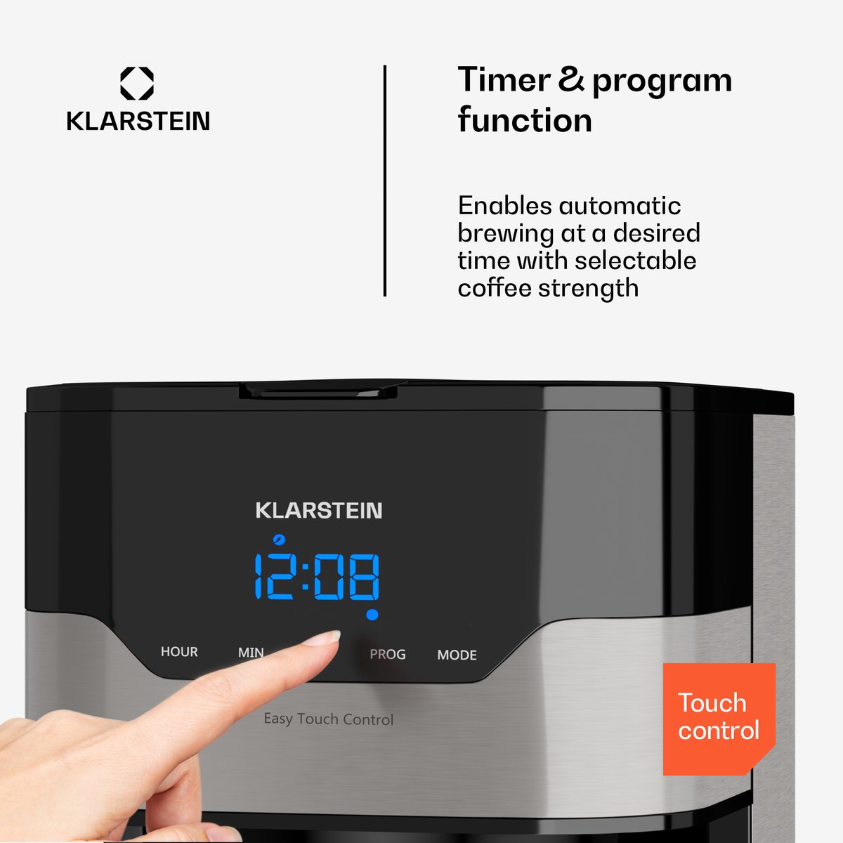 Klarstein Koffiezetapparaat Arabica - 800W - Easytouch - afbeelding 2
