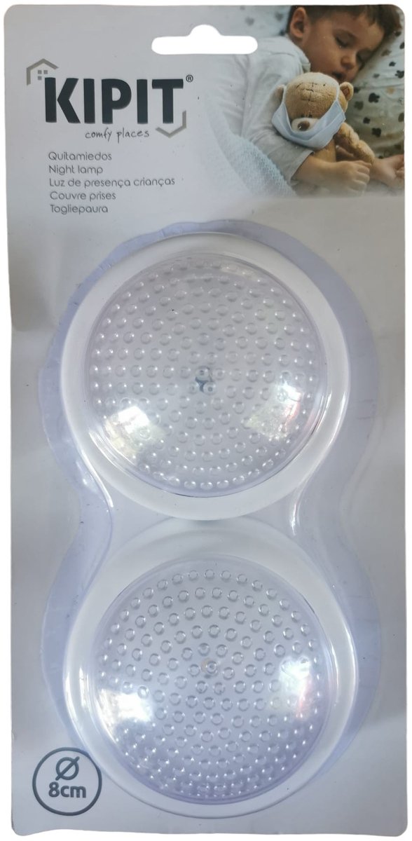 Han‑Bar® Nachtlampje LED - nachtlampje baby - Kipit - 2 STUKS - 8 cm - wit - nachtlampje kinderen - Ronde - LED-Lampen - Nachtlamp