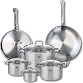 Set van 2 Elo Profi Citrin kookpannen 28 en 32 cm en 4 braadpannen 12, 16, 20 en 26 cm