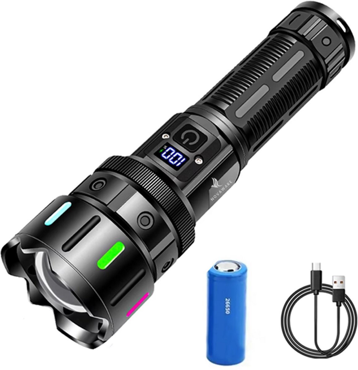 NovaWare LED Zaklamp Oplaadbaar 2500 Lumen