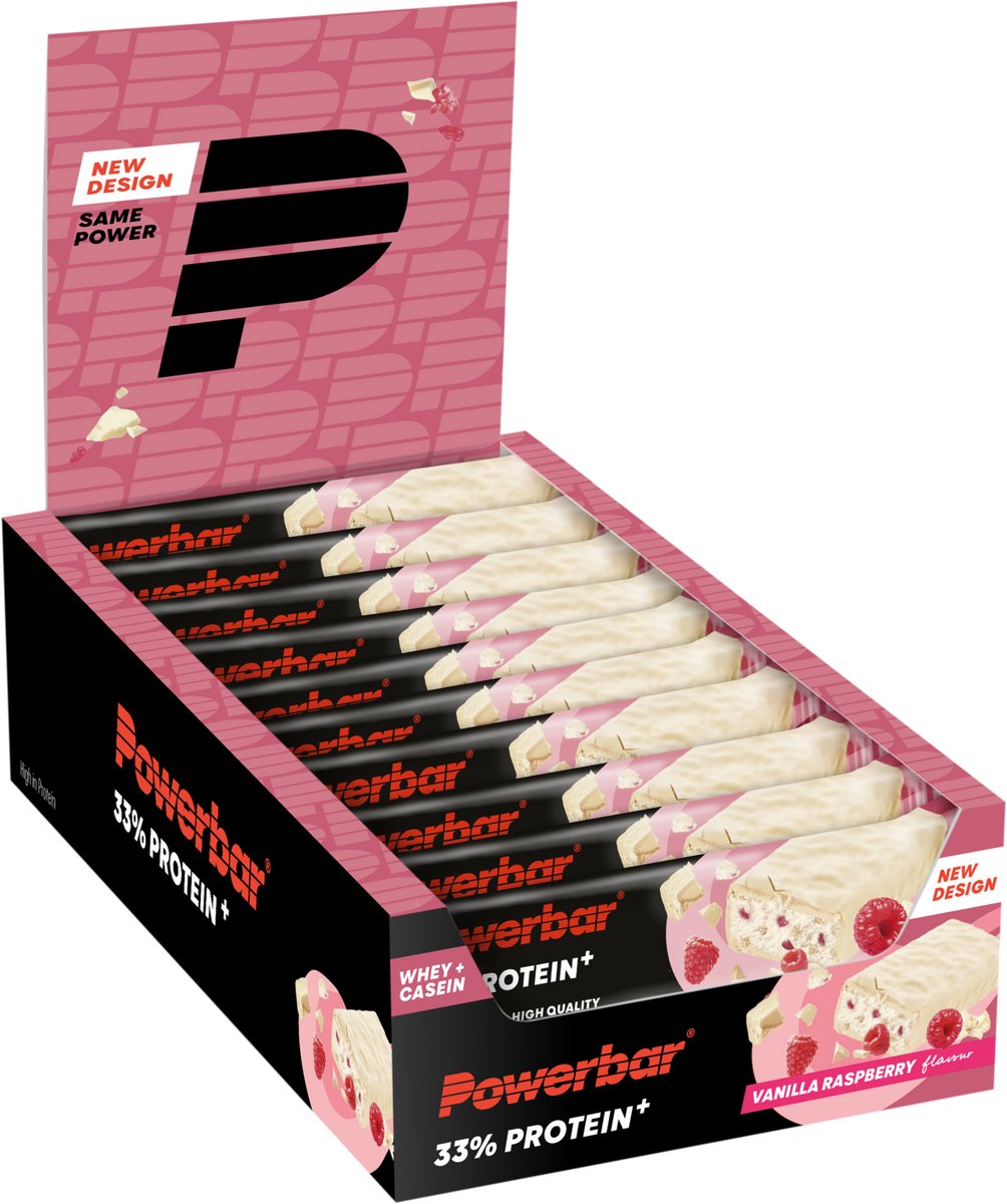 Goedkoopste Powerbar eiwitreep | 33 Protein Bar | Vanilla-Raspberry - 10x90g
