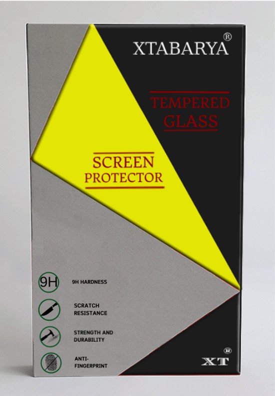 Verpakking voor Xtabarya gehard glazen screenprotector, met 9H hardheid, krasbestendig, sterk en duurzaam, anti-vingerafdruk.