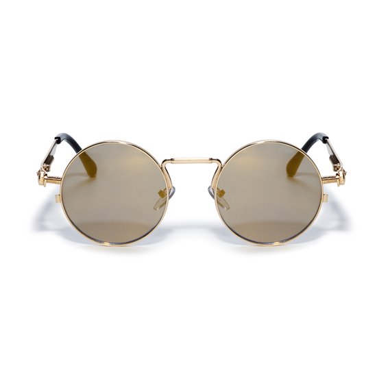 Freaky Glasses - Zonnebril rond - Festivalbril - Bril - Feest - Glasses - Heren - Dames - Unisex - Kunststof - goud van Freaky Glasses — afbeelding 2