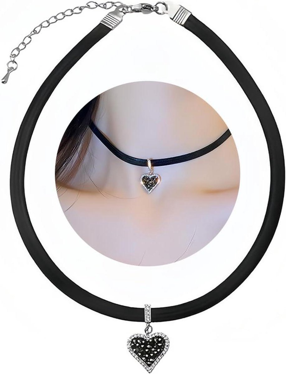 Women's Punk Gothic PU Leather Choker Necklace Adjustable for Men and Women