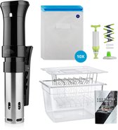 Nimma Sous Vide set - Incl Sous Vide Stick, Vacuumzakken en Pomp, Waterbak, Rek - BPA-Vrij - 12 Liter