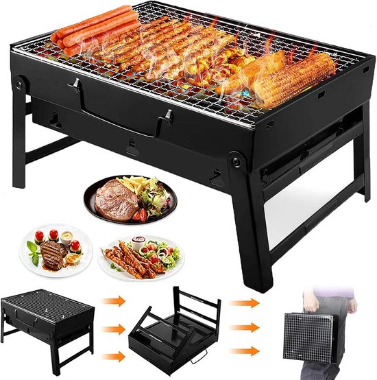 SMH LINE® Opvouwbaar Houtskoolbarbecue - Draagbaar Barbeque - Camping Grill - 43x29x22 (LxBxH) - Tafelbarbecues van SMH LINE® — afbeelding 2