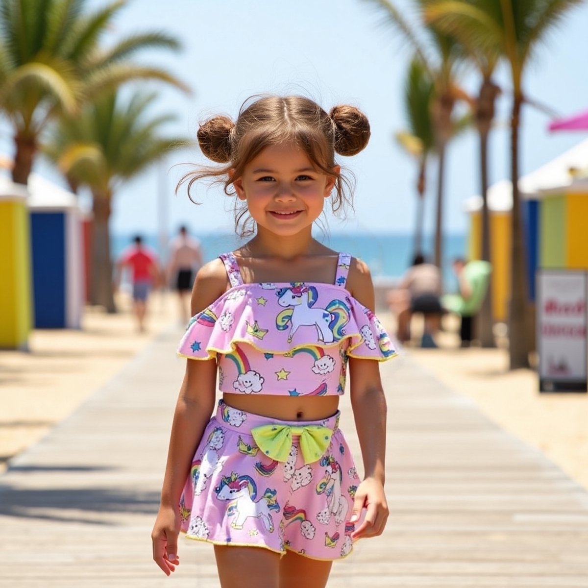 Joya Kids® Unicorn Bikini Roze Meisjes | Eenhoorn Bikini Set met Rokje | Unicorn Zwempak set | — afbeelding 3