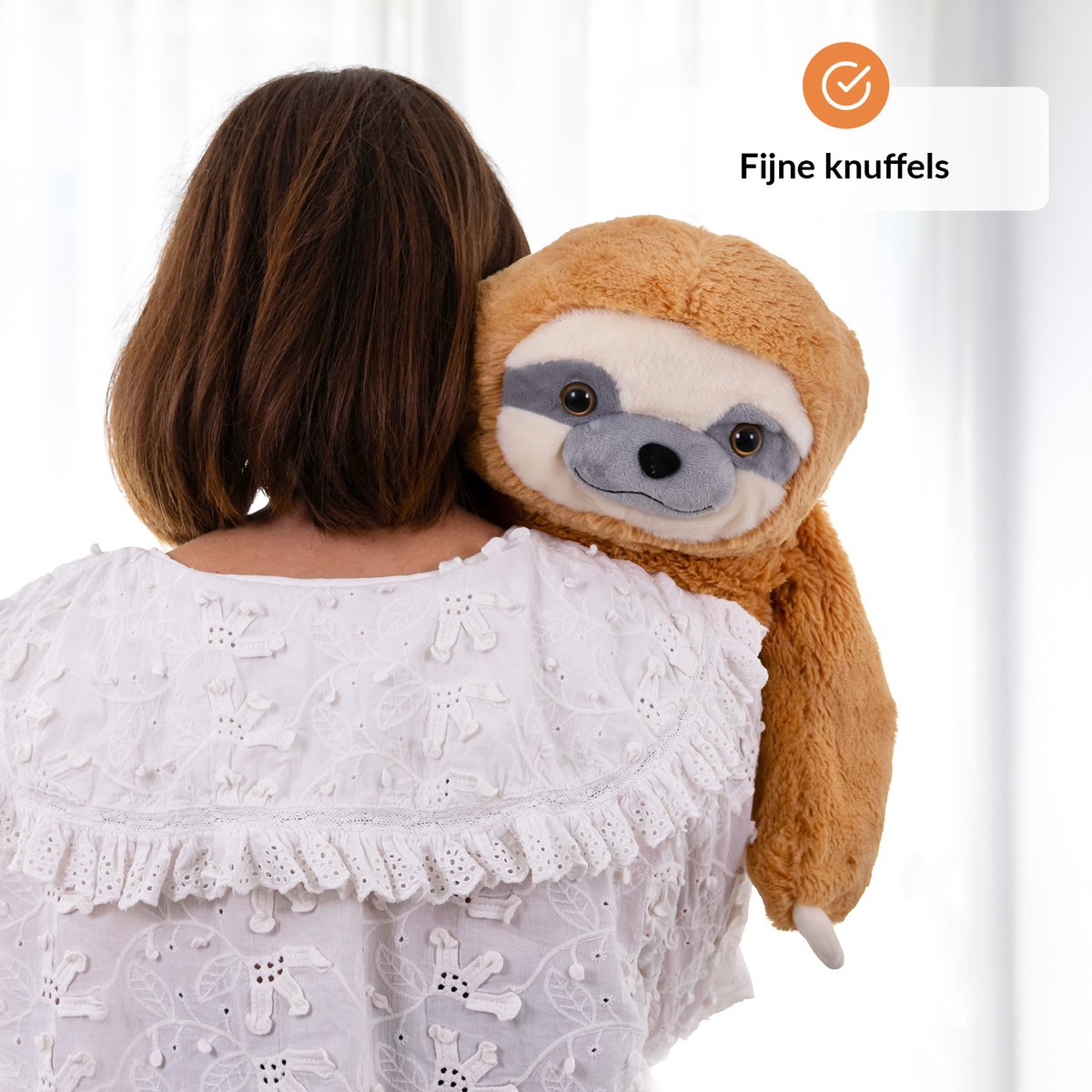 Verzwaringsknuffel Luiaard 2,3 KG - Weighted Stuffed Animal Sloth - Verzwaringsknuffel Volwassenen -Verzwarings Knuffel - Antistress Knuffel - Verzwaringsknuffel Kind Therapeutisch Speelgoed, Machinewasbaar - Stressverlichting en Focus — afbeelding 6