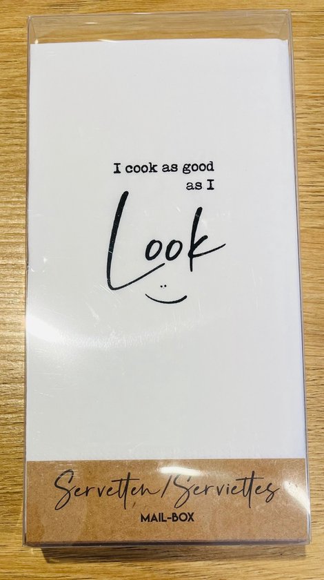 Servetten I cook as good as i look. 2 pakjes van 15 stuks
