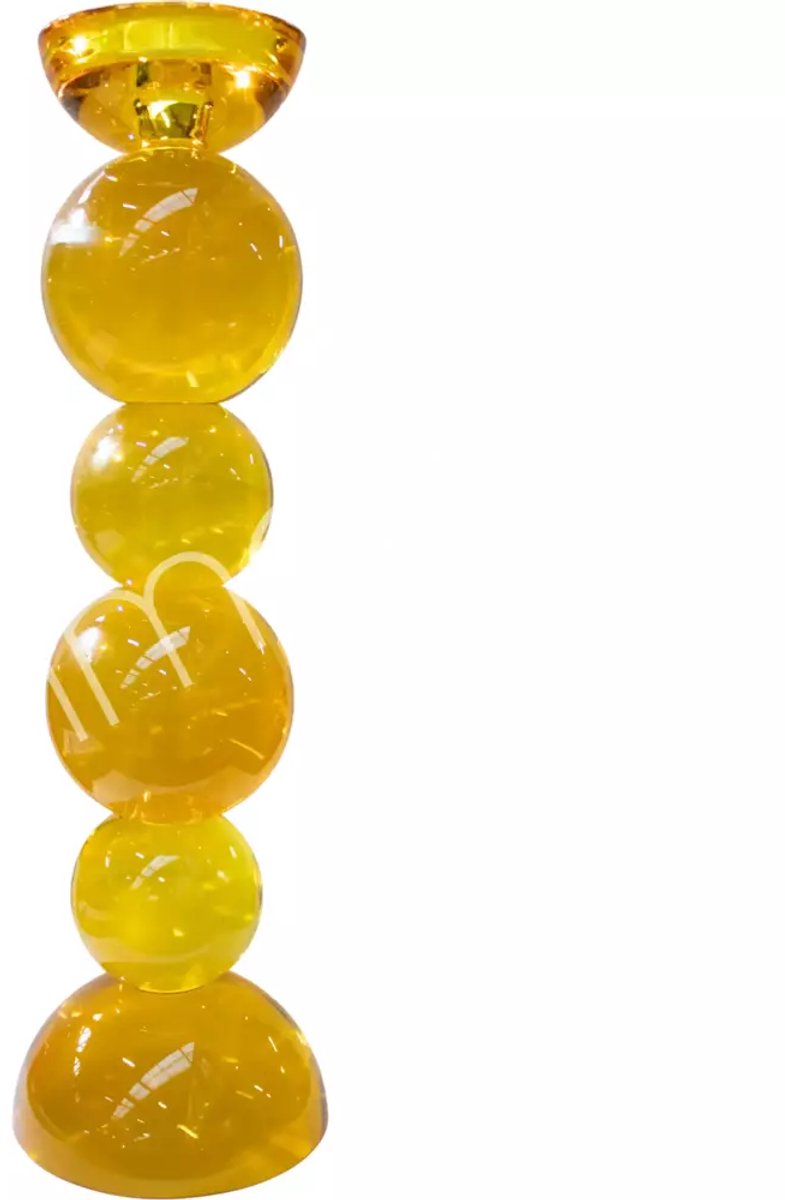 Colmore kaarshouder yellow kristalglas 12x12x38cm