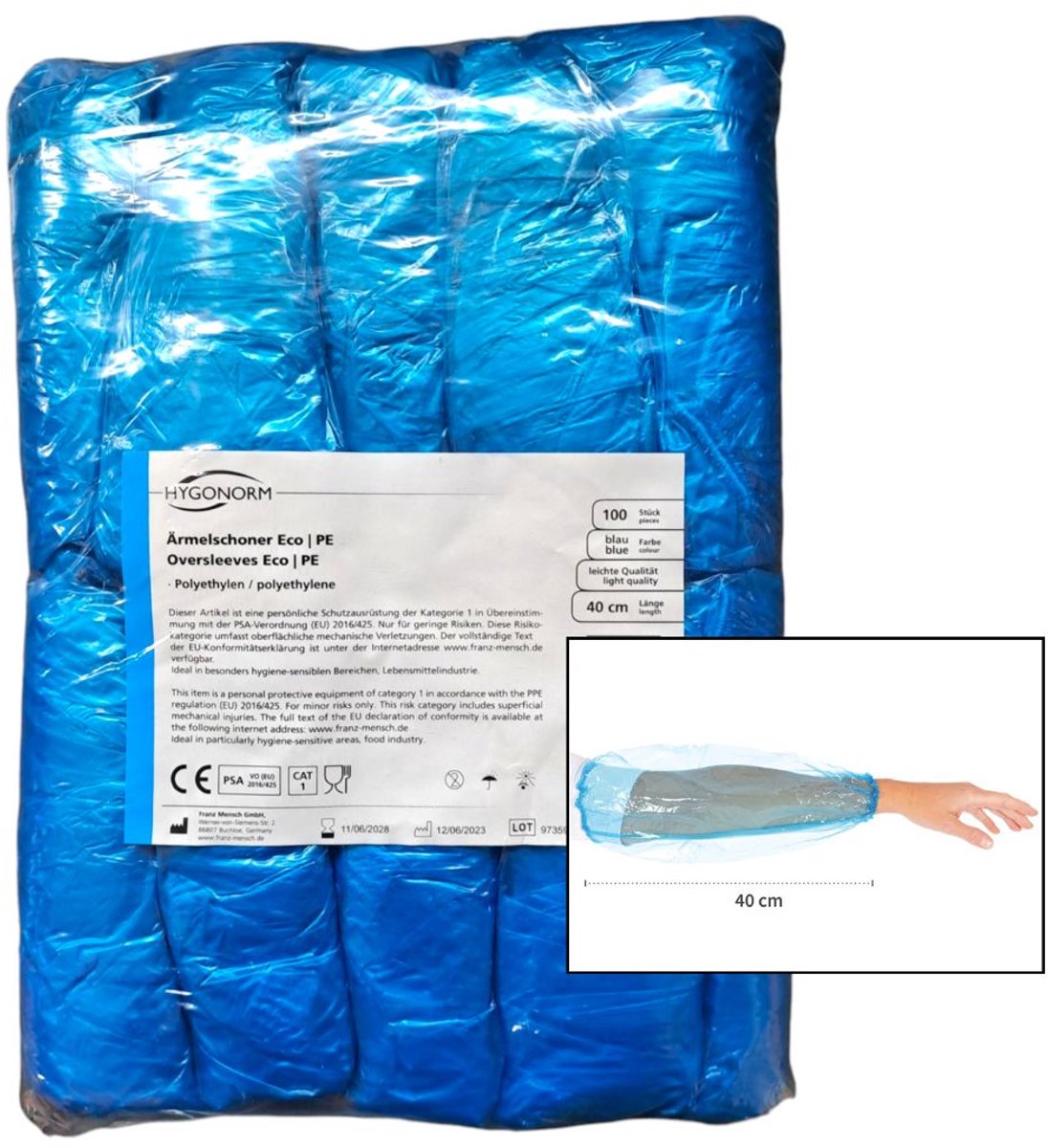 Hygostar Wegwerp Mouwovertrek Blauw – PE 20 My – 100 Stuks – Hygiënisch en Waterafstotend