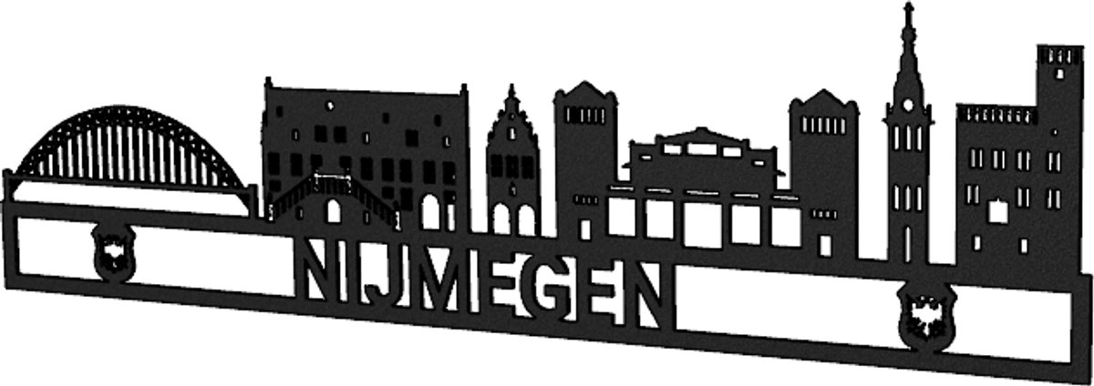 Industrial Garden - Skyline woonplaatsbord NIJMEGEN - Skyline bord - 60cm breed - 16cm hoog