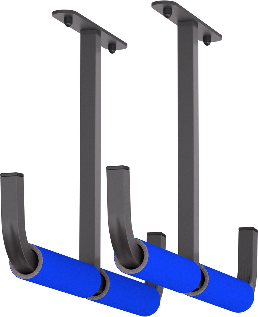 QLS WK BLAUW Hanghaak Ophangsysteem Plafondhaak Garage voor Ladder Fiets Gereedschap Opslag - 2 Stuks 10310