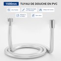 Een 1500mm flexibele, hitte- en drukbestendige, anti-torsie PVC douchekop slang.