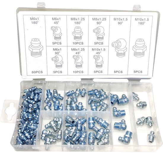 Metrisch & Fein M6, M8, M10, M8 X 1 Zinkstahlfett Brustwarzen