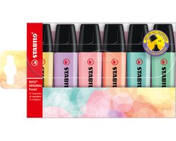 STABILO BOSS ORIGINAL Pastel - Markeerstift - Markeren Met Pastelkleuren - Etui Met 6 Kleuren
