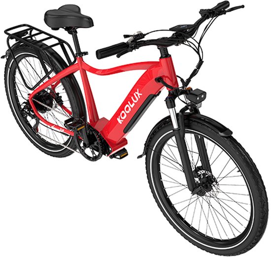 KOOLUX - X3 Elektrische Fiets - E-Bike - 26 x 1,95 Inch Banden - 48V 15Ah Lithium Accu - 250W Motor - Maximaal 25km/u - Maximaal bereik 80km - Hydraulische remmen - Shimano 7-speed versnelling - LCD Scherm - Aluminium Frame - Rood van KOOLUX — afbeelding 5