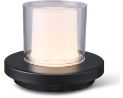 Tafellamp zwart met helder glas solar voor buiten – Dimbaar – Oplaadbaar – Werkt op zonne-energie