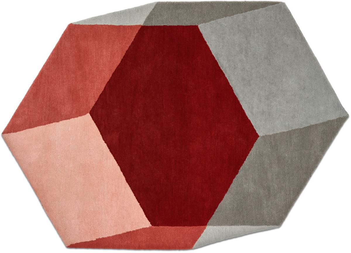 Puik - Iso Hexagon Vloerkleed 200 x 142 cm Hexagon Rood