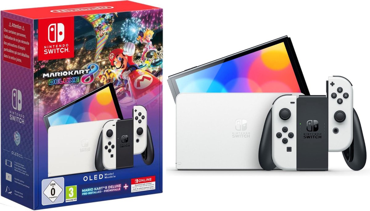 Nintendo Nintendo Switch + Mario Kart 8 Deluxe 12 Maanden Online 64 Gb