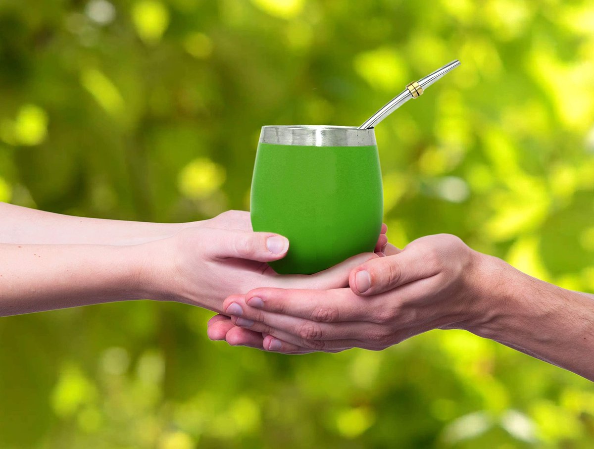 Ibenzoa® Dubbelwandige Yerba Mate Thee Mok Set met Roestvrij Stalen Bombilla voor Moderne Theeliefhebbers