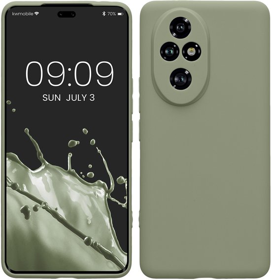 kwmobile telefoonhoesje geschikt voor HONOR 200 Pro - Hoesje voor smartphone - Precisie camera uitsnede - In grijsgroen
