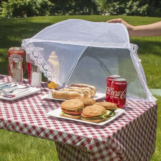 Vliegenkap - 2 Stuks - Voedselkap - Vliegenkappen - Voedseldekking - 43 x 43 x 20 CM - Opvouwbare Voedselkapjes - Afdekhoes Voor Eten - Voor Barbecues, Picknicks & Binnenshuis - Bescherming Tegen Vliegen & Wespen — afbeelding 5
